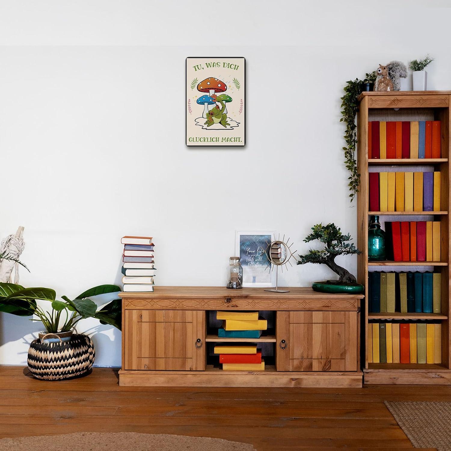 Inspirierendes Frosch Vintage Metallschild Wanddekoration 20x30 cm