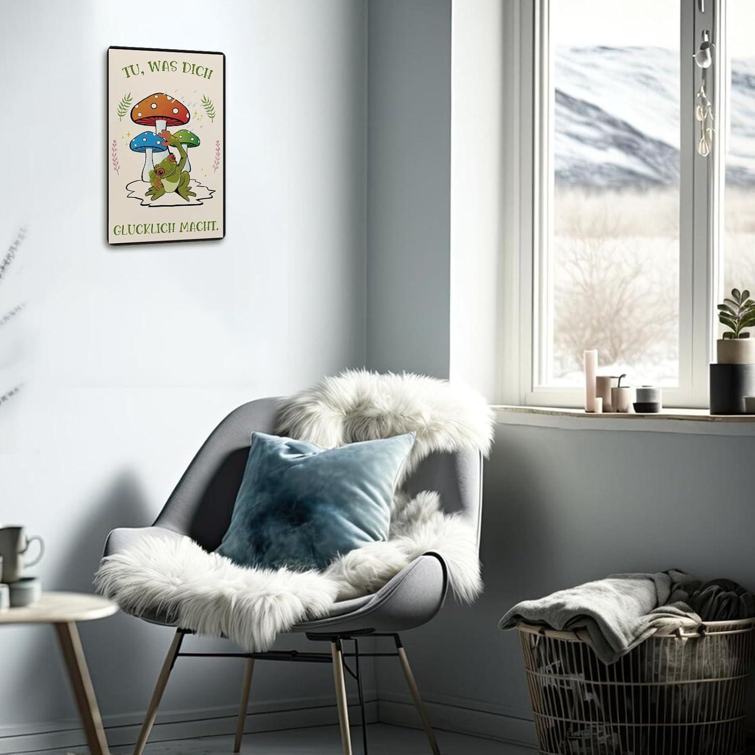 Inspirierendes Frosch Vintage Metallschild Wanddeko 20x30cm