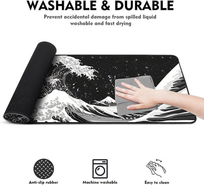 Gaming Mauspad XXL 80x30cm Schreibtischunterlage groß Meereswelle