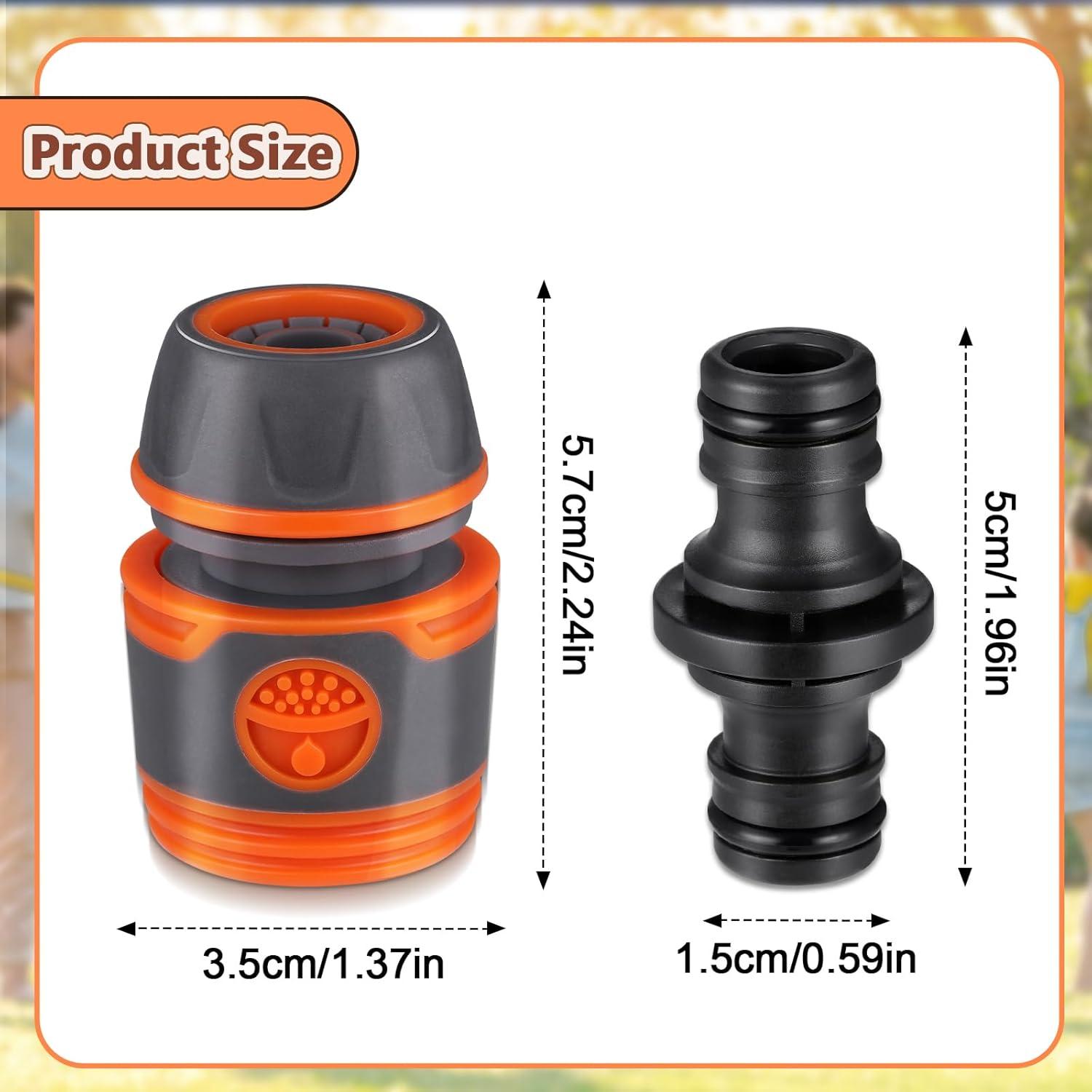 Hejo Schlauchverbinder Set 4 Stück 13 mm mit 2 Kupplungen - Gartenbewässerung