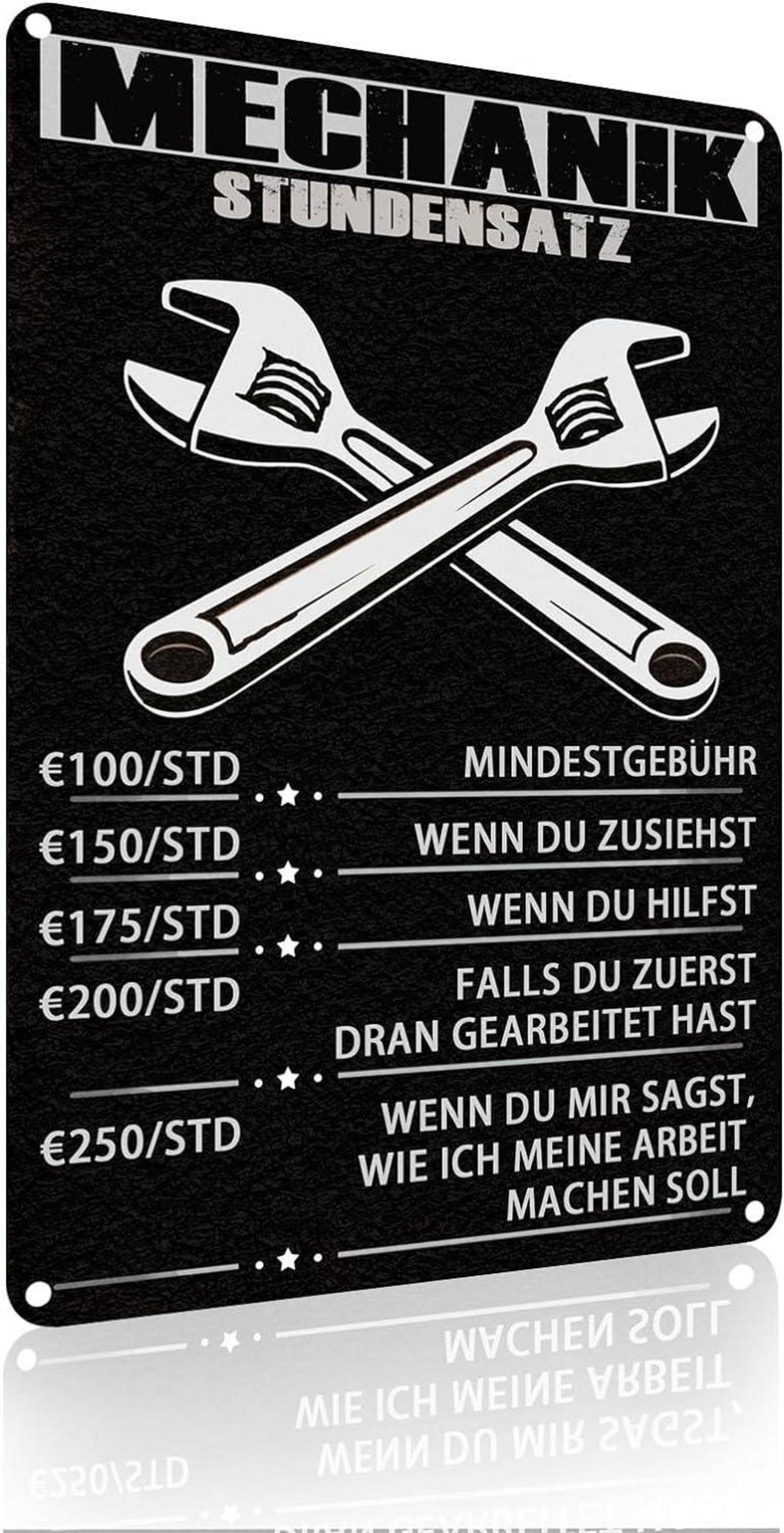 Mechaniker Metallschild Retro Wanddekoration 20x30 cm