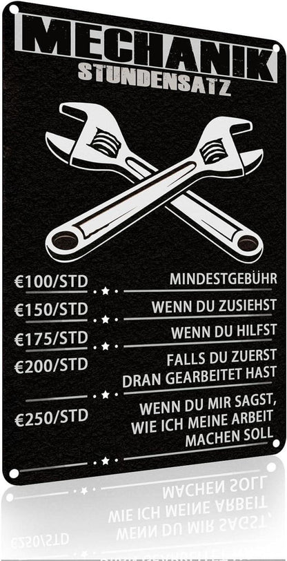 Mechaniker Metallschild Retro Wanddekoration 20x30 cm