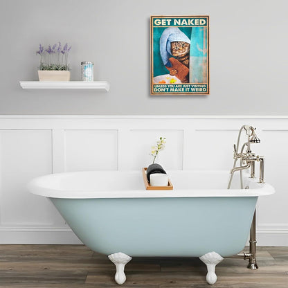 Lustige Katze Wandbild Vintage Leinwand 30x40 cm ohne Rahmen