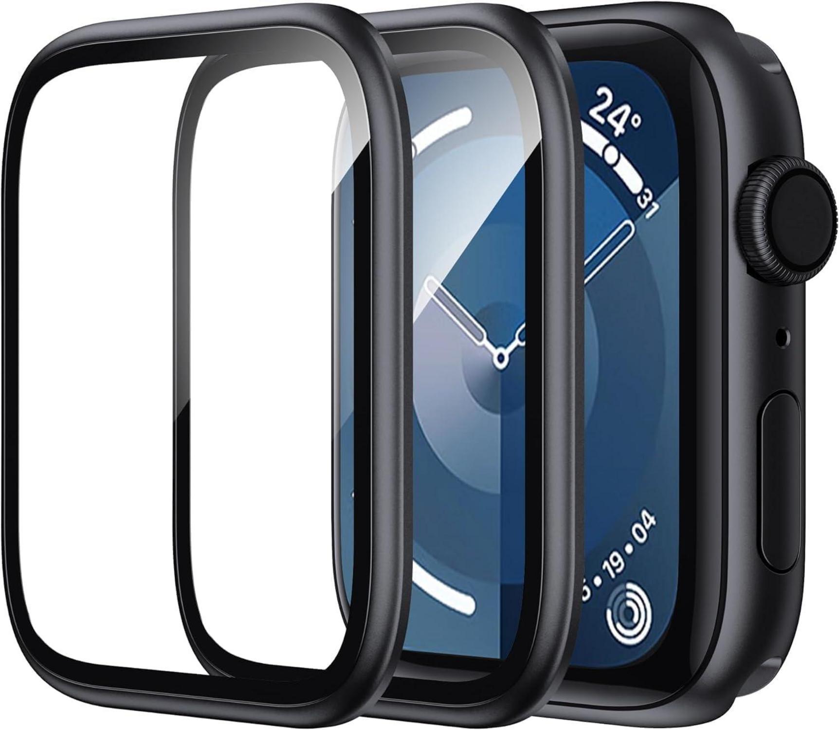 WSKEN Apple Watch 9/8/7 41mm Displayfolie 2er Set Schwarz