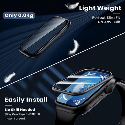 WSKEN Apple Watch Series 9/8/7 41mm Schutzfolie Titanlegierung Schwarz 2 Stück