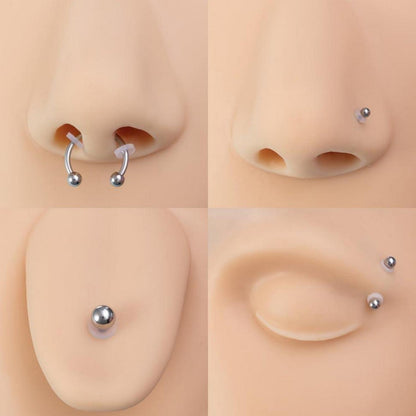 Piercing Set 99 Teile mit Nadeln & Schmuck, 14G-20G, Gold 8mm