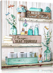 Moderne Bauernhaus Badezimmer Wandbilder Libelle Blumen Leinwandbilder