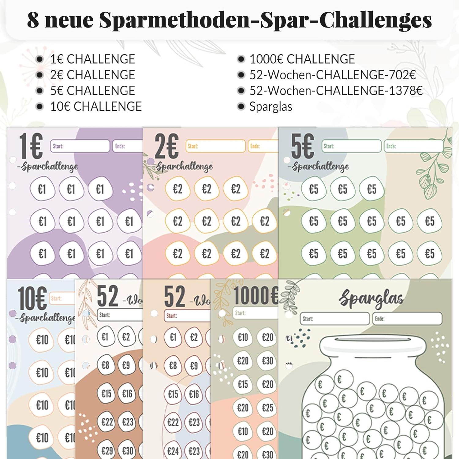 Budget Planner A6 Sparchallenge Budgetplaner mit Haushaltsbuch