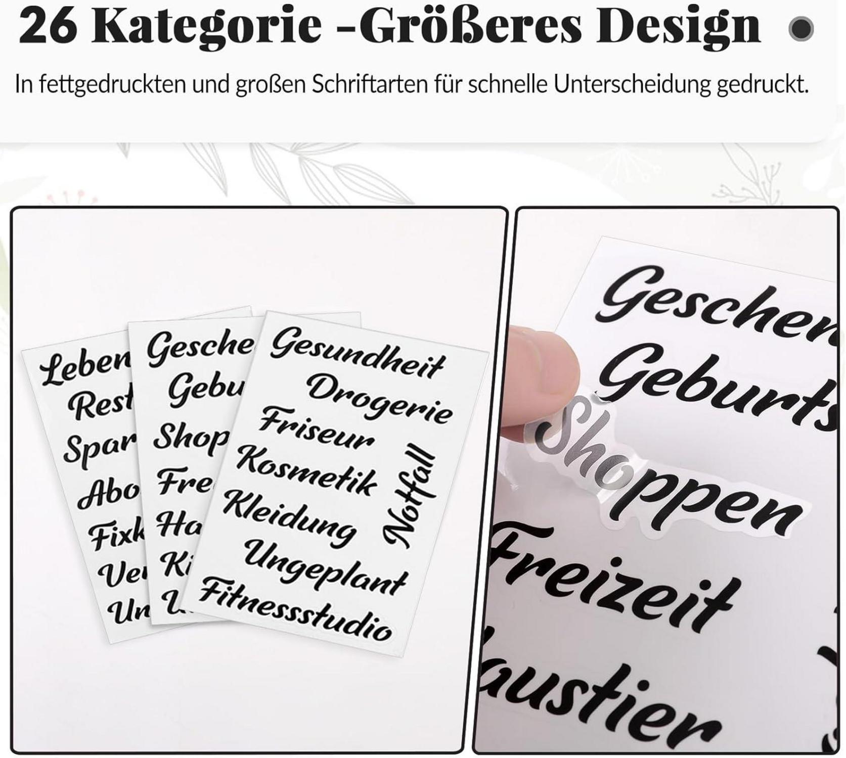 Budget Planner A6 Sparchallenge Geld Haushaltsbuch Organizer, Schwarz
