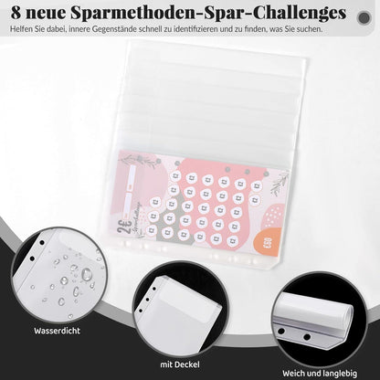 Budget Planner A6 Sparchallenge Budgetplaner 8 Spar-Challenges Schwarz