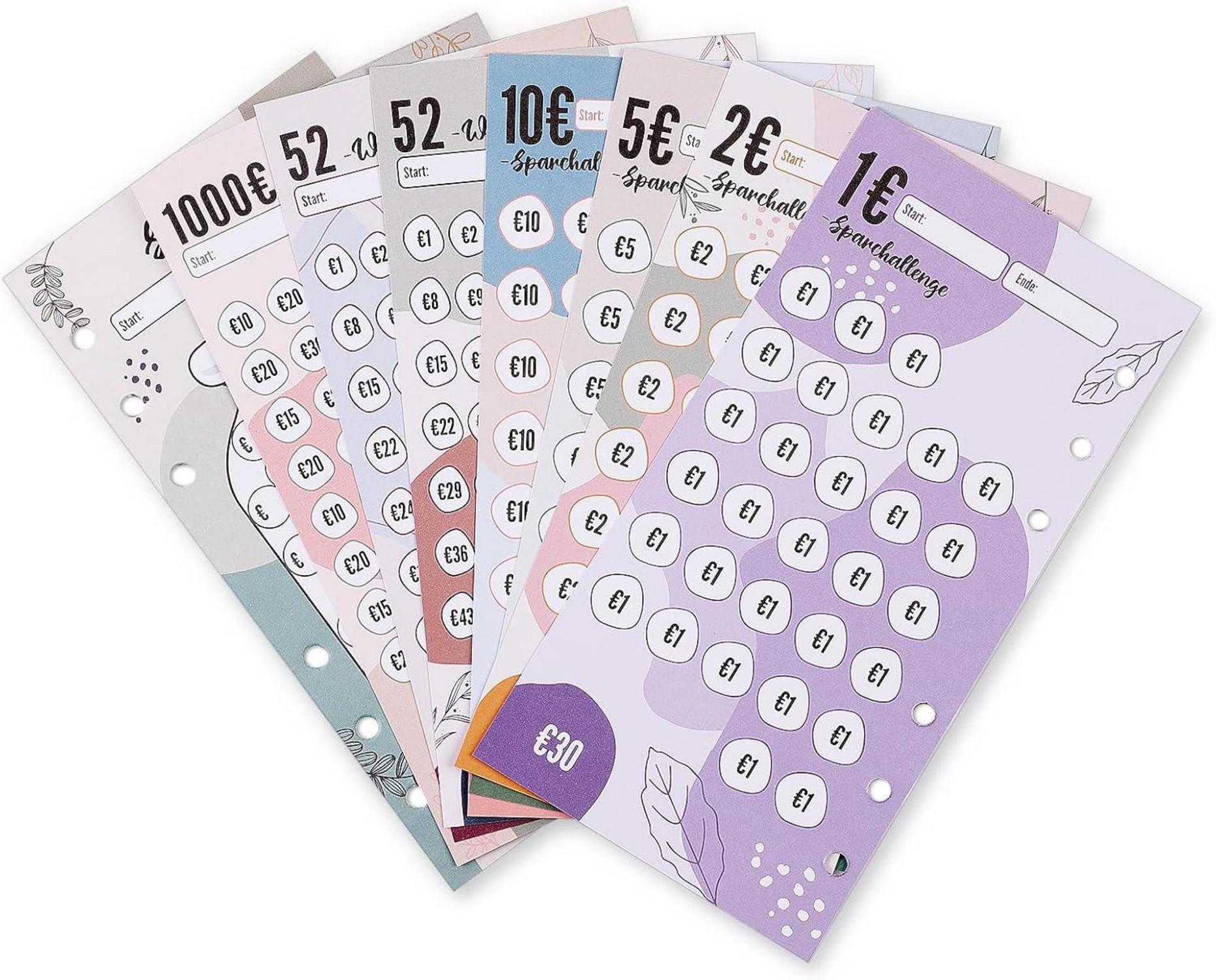 Budget Planner A6 Sparchallenge Geld Haushaltsbuch Organizer, Schwarz