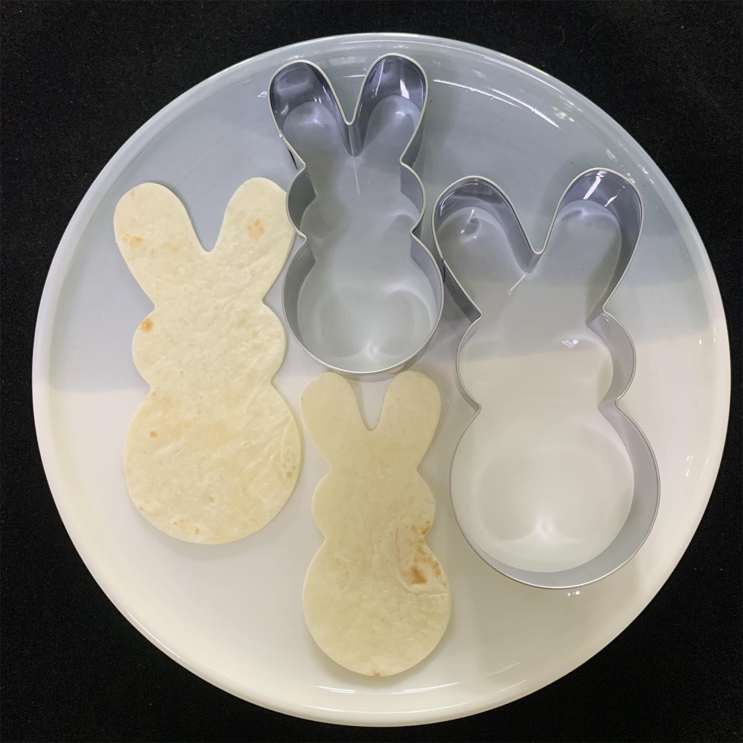 Osterhasen Ausstecher Set - 2 Stück - Edelstahl - Groß/Klein - Ostern Plätzchen Keksausstecher