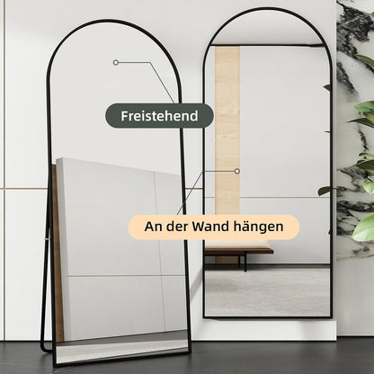Ganzkörperspiegel Bogenförmig 180x80cm Schwarz