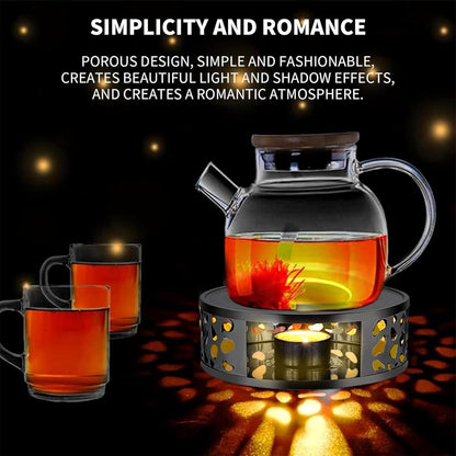 Edelstahl Stövchen Teewärmer Teelicht Warmhalter Schwarz