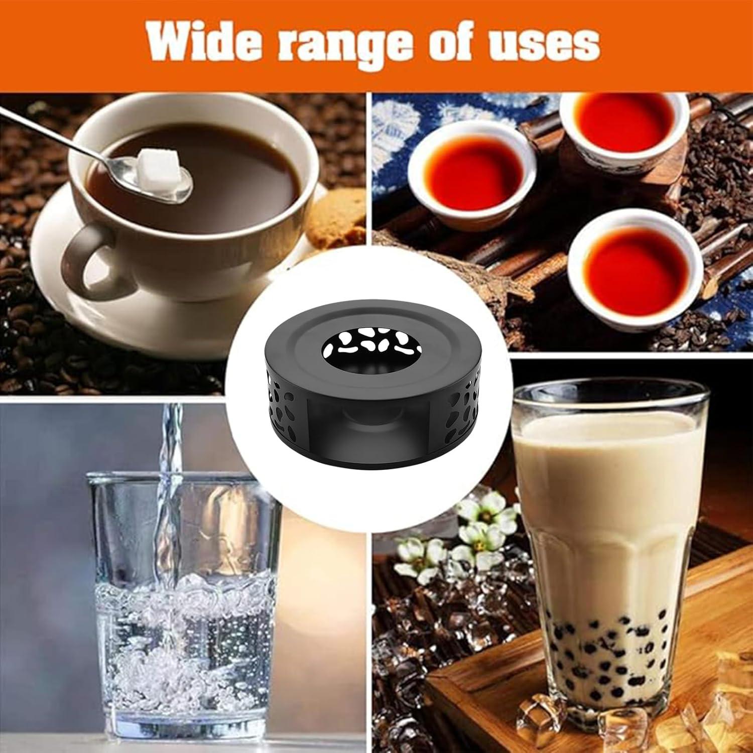 Edelstahl Stövchen Teewärmer Teelicht Warmhalter für Tee Kaffee Schwarz