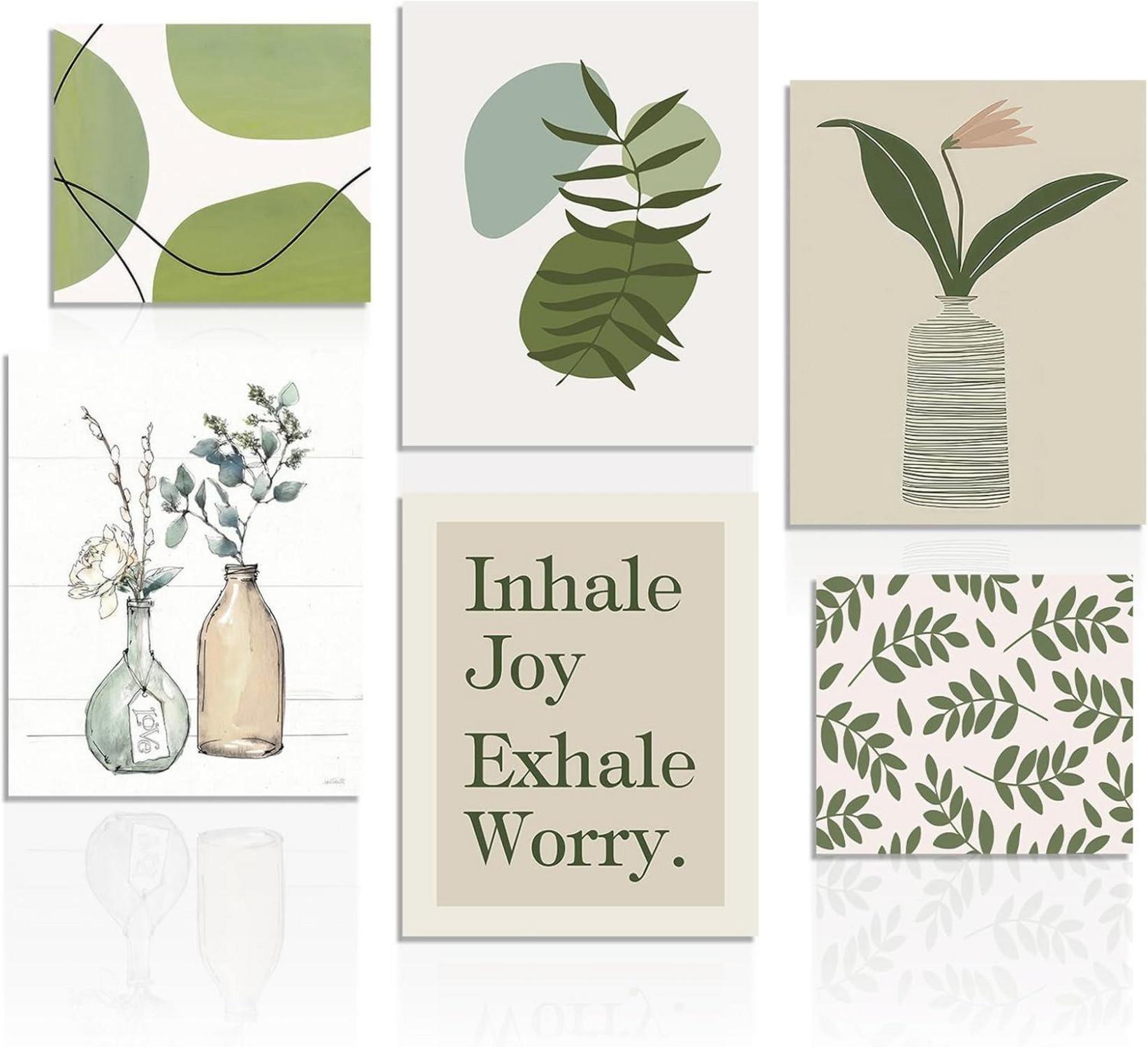 Abstrakte Botanische Wandbilder Set ohne Rahmen, Minimalistische