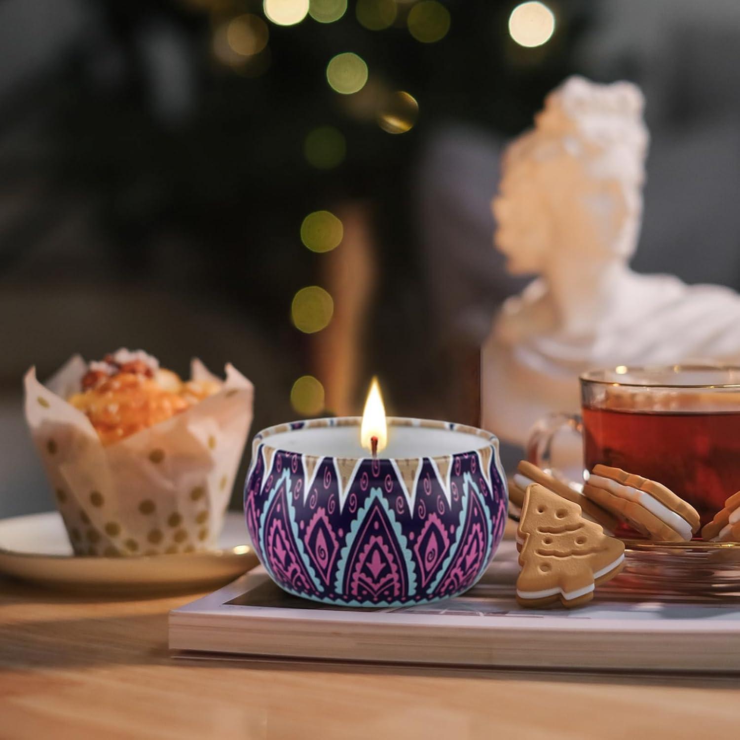Duftkerzen Geschenkset für Frauen 2x70g Lavendel Vanille Sojawachs