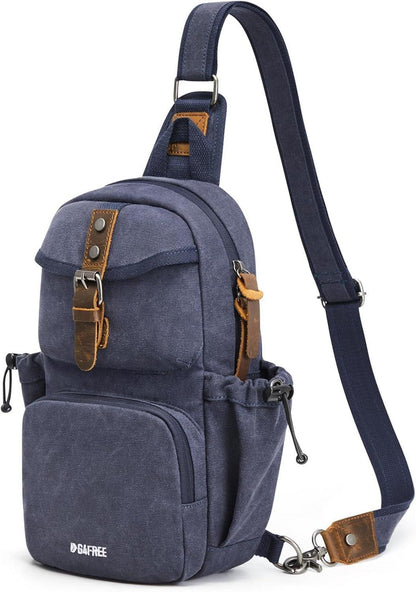 Leichte Retro Canvas Brusttasche für Herren - Blau