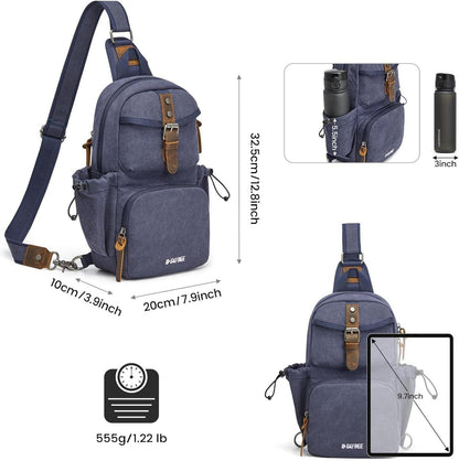 G4Free Canvas Brusttasche mit Verstellbarem Schultergurt