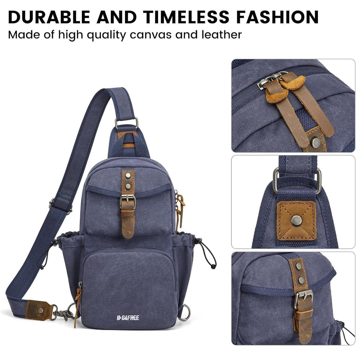 Canvas Brusttasche Herren Blau | Stylische Retro Umhängetasche für Reise & Alltag