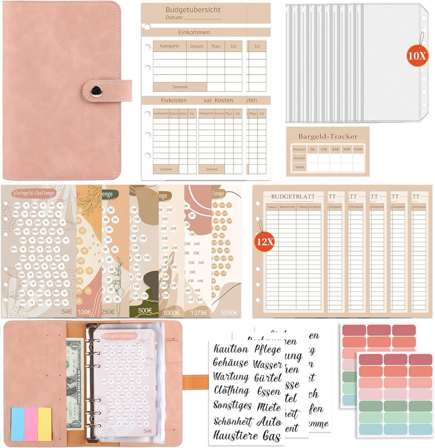 Budget Planner A6 Binder mit 8 Sparchallenges & Umschlagmethode