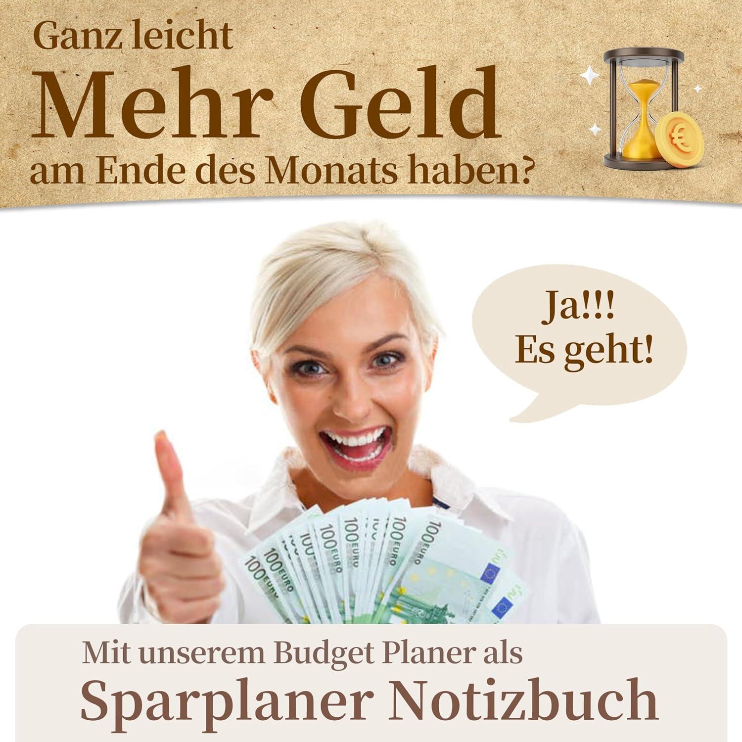 Budget Planner Deutsch A6 Binder - Finanzplaner Haushaltsbuch mit 8 Sparchallenges
