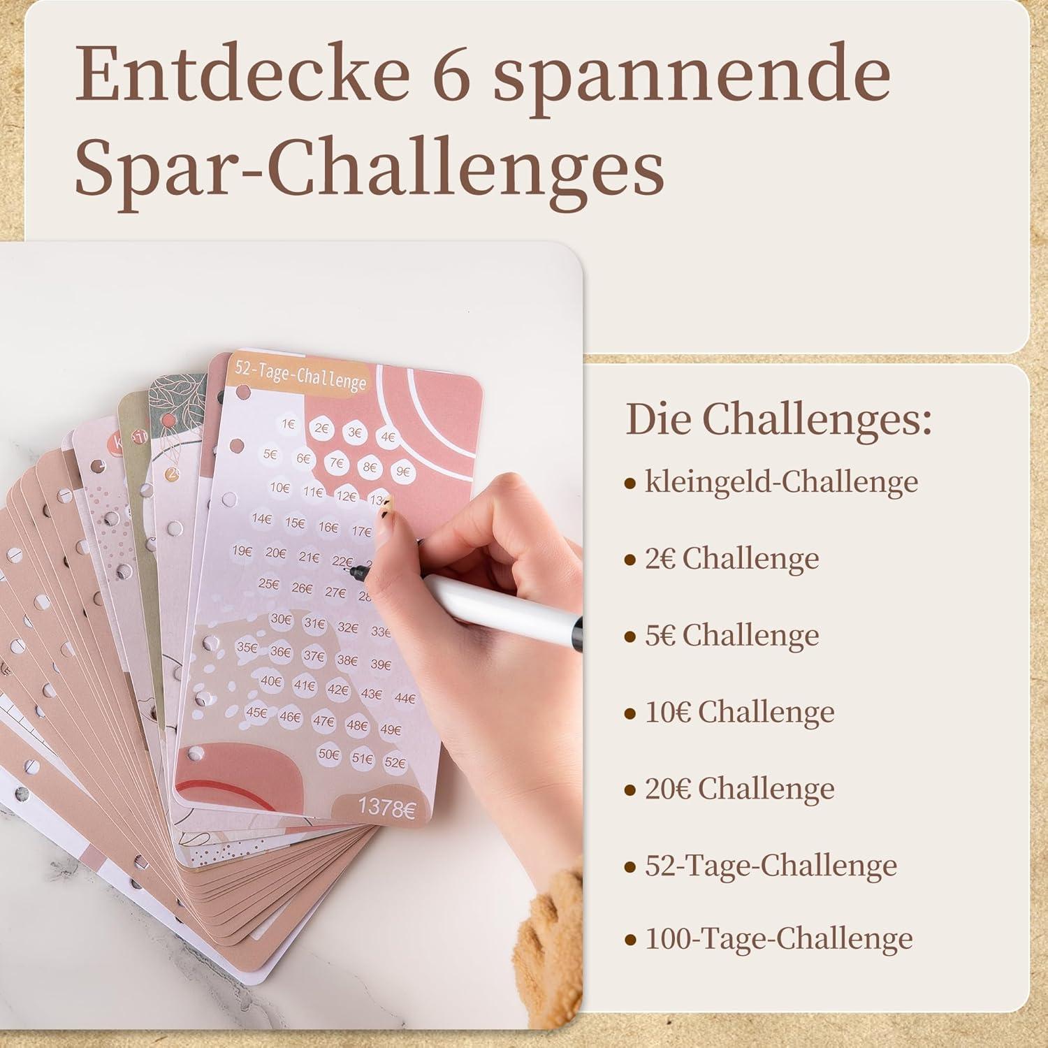 Budget Planner Deutsch A6 Binder Sparbuch & Haushaltsbuch Kit Umschlagmethode