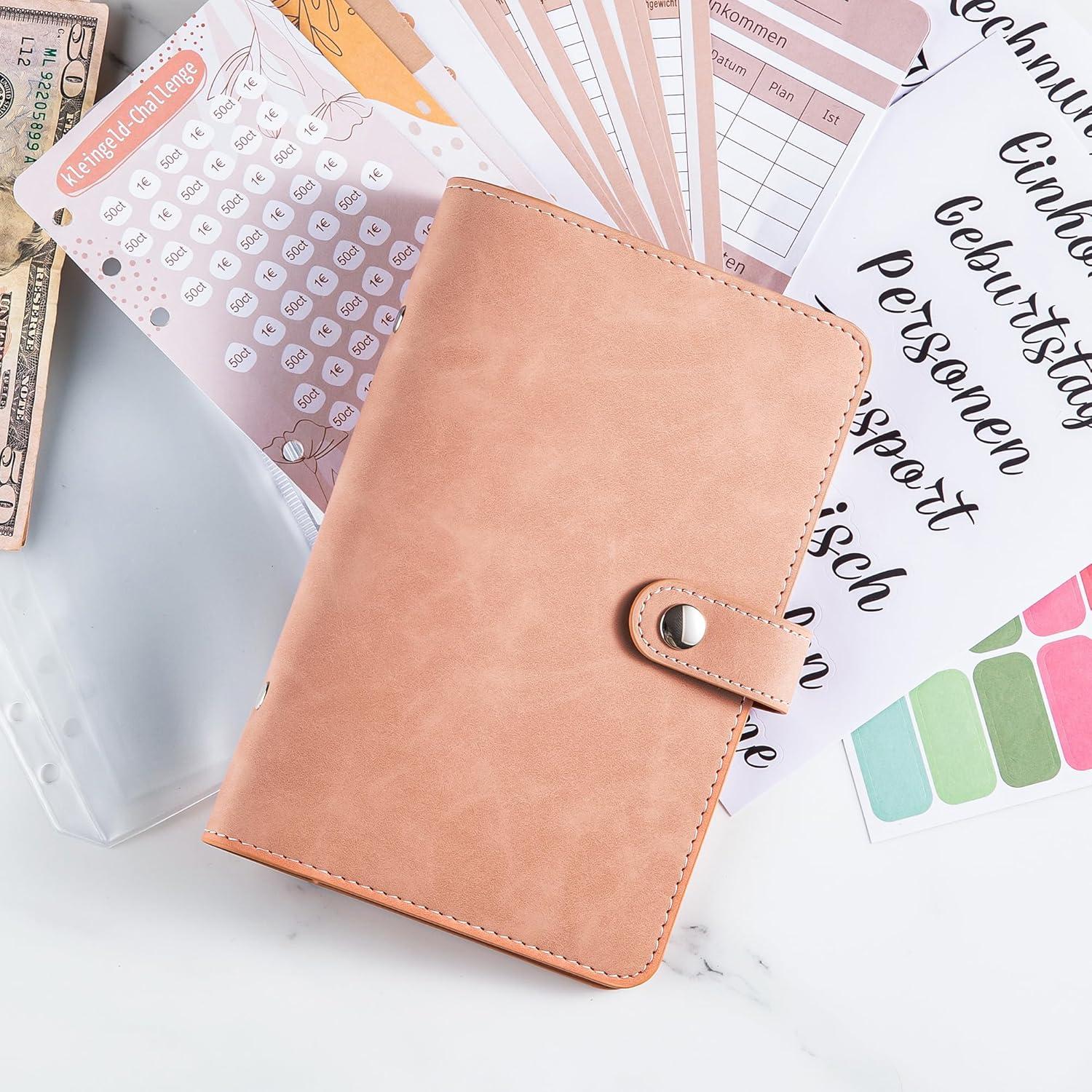 Budget Planner Deutsch A6 Binder Sparbuch & Haushaltsbuch Kit Umschlagmethode