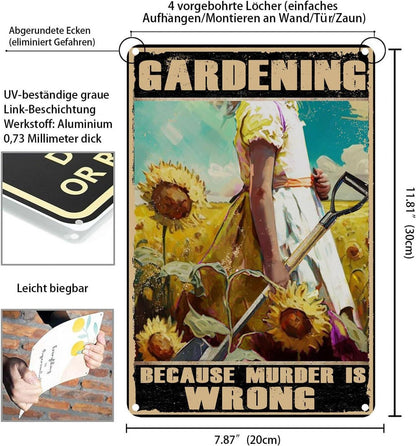 Vintage Metall Schild Garten Dekoration Geschenk 20x30cm