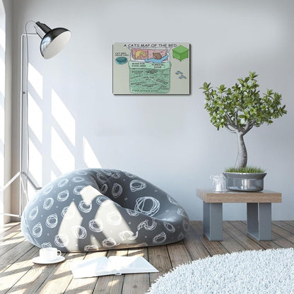 Lustiges Katzenkarten-Bettschild Metall Dekoration 20x30 cm