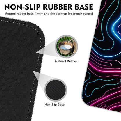 Gaming Mauspad XXL mit Rutschfester Gummibasis 900x400mm, Desk Mat