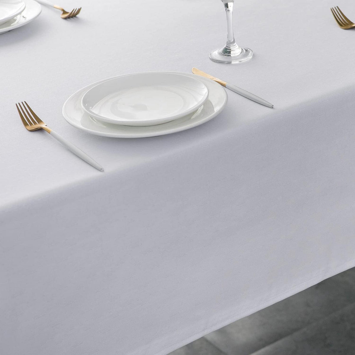 Rechteckige Tischdecke wasserdicht weiß 140x240 cm