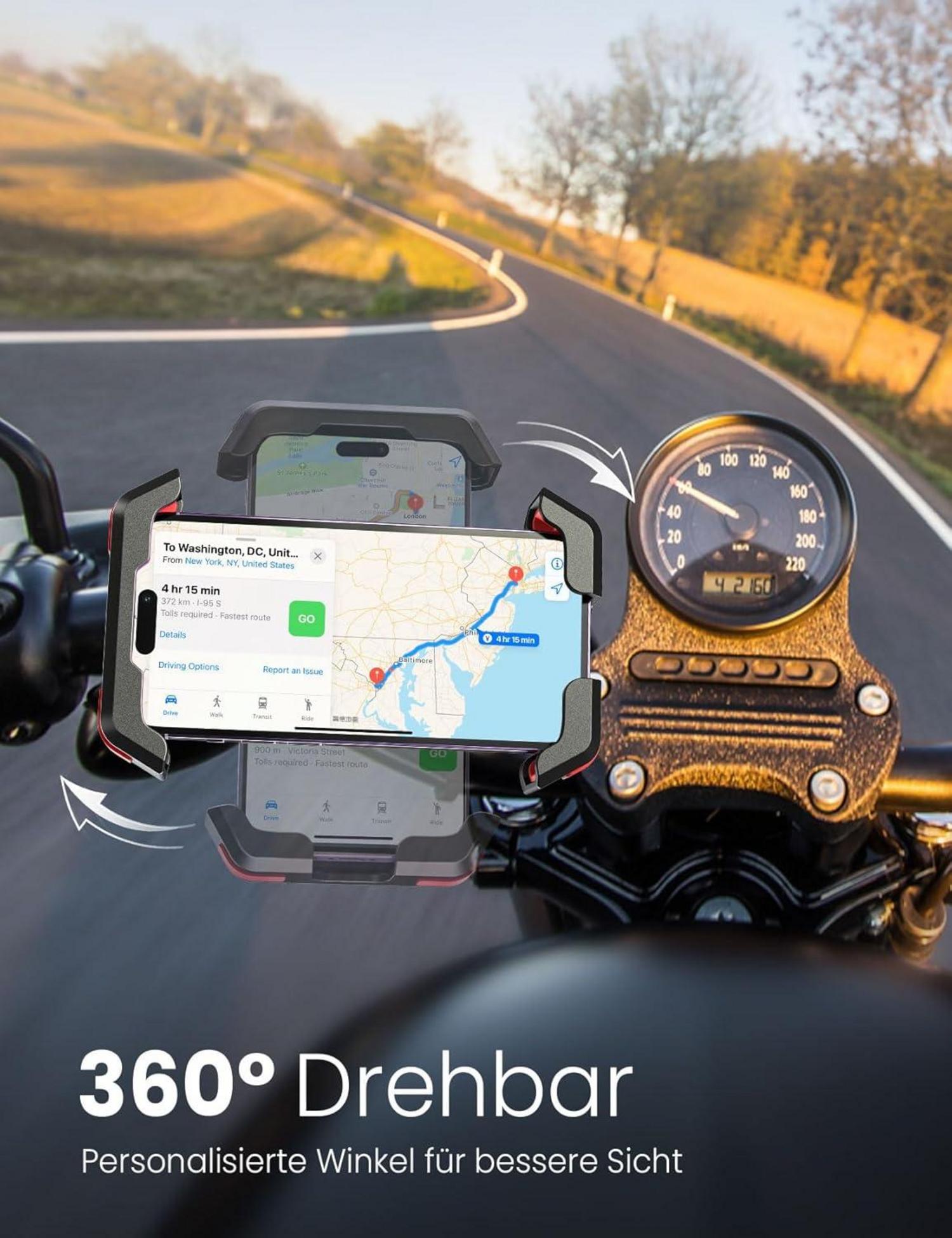 Handyhalterung Fahrrad Lenker 360° drehbar für iPhone Samsung