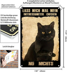 Yiruhe Retro Schild schwarze Katze Bar Dekoration 20x30cm