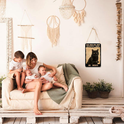 Retro Schwarz Katze Wandkunst Schild Dekoration Bar Bad Raum 20x30cm