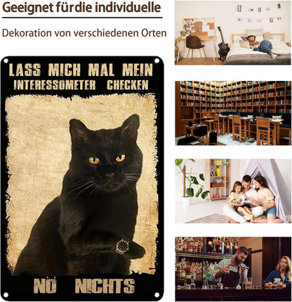 Retro Schild Schwarze Katze Deko Bar Bad Wandkunst 20x30cm