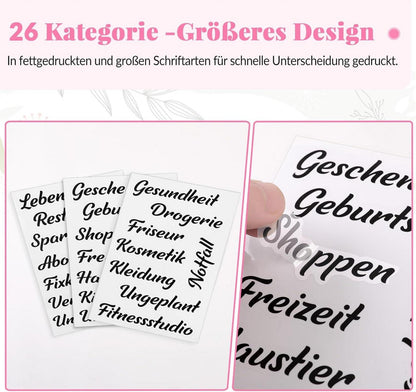 KONVINIT Budget Planner A6 Sparchallenge Budgetplaner 8 Sparchallenges 52 Wochen Finanzplaner Haushaltsbuch Geld organizer rosa