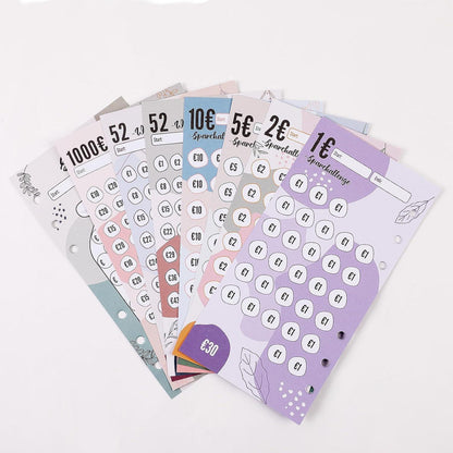 KONVINIT Budget Planner A6 Sparchallenge Budgetplaner 8 Sparchallenges 52 Wochen Finanzplaner Haushaltsbuch Geld organizer rosa