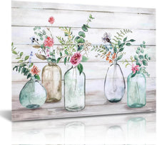 Botanische Wandbilder Bauernhaus Blumen Leinwand 30x40cm