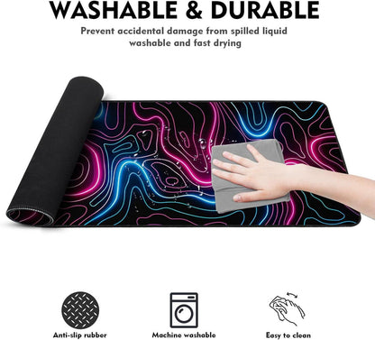Großes Gaming Mauspad XXL 800x300mm Matte Gummibasis für Tastatur Maus