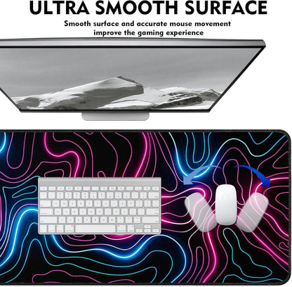 Großes Gaming Mauspad XXL 800x300mm Matte Gummibasis für Tastatur Maus