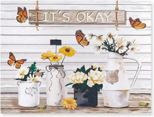 Rustikale Wandbilder Vintage Schmetterling Gänseblümchen 30x40 cm