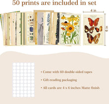 Vintage Ästhetische Wandcollage Set, 50 Stück Beidseitiger