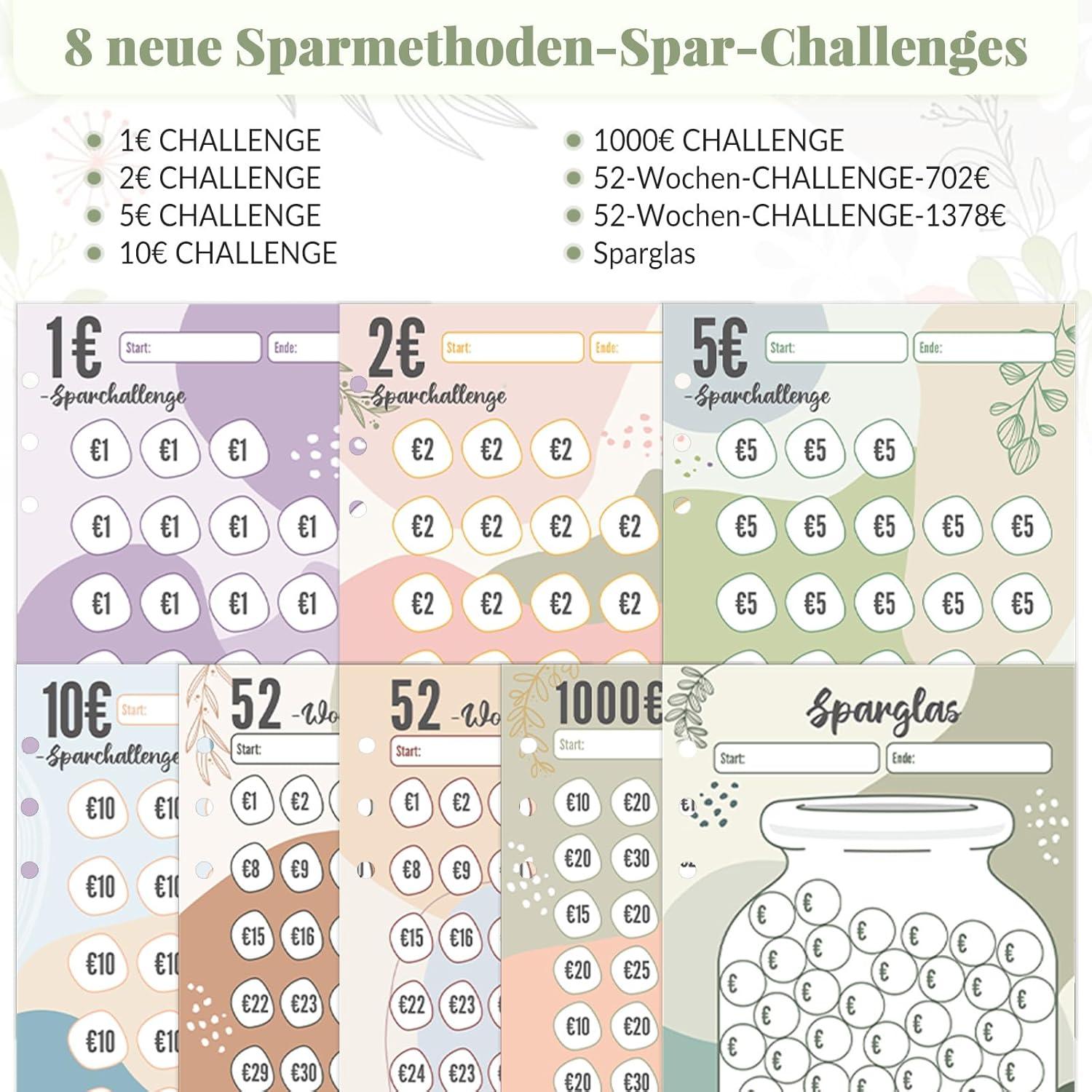 Budget Planner Deutsch A6 Sparchallenge Budgetbinder 8 Sparchallenges