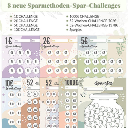 Budget Planner Deutsch A6 Sparchallenge Budgetbinder 8 Sparchallenges