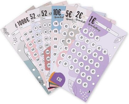 Budget Planner Deutsch A6 Sparchallenge Budgetbinder 8 Sparchallenges 52 Wochen Haushaltsbuch Finanzplaner olive