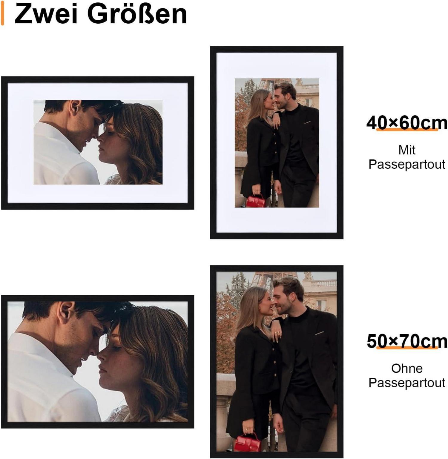 Bilderrahmen 50x70 cm Schwarz Holzrahmen mit Acrylglas