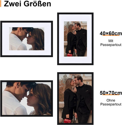 Bilderrahmen 50x70 cm Schwarz Holzrahmen mit Acrylglas