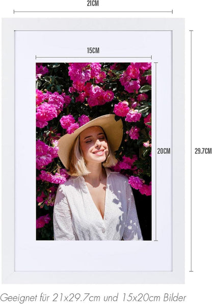 Bilderrahmen DIN A4 Fotorahmen Posterrahmen Passepartout Holzrahmen
