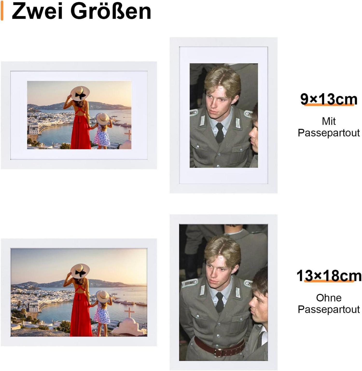 Spotjoy Bilderrahmen 13x18cm 2er Set Weiß Acrylglas MDF-Holz